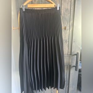 Max Studio Black A-Line Pleated Skirt